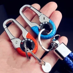 Car keychain with metal key ring climbing style