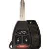 Chrysler Dodge Jeep Remote Head Key Replacement Case fits FCC KOBDT04A with 4 Fat Buttons