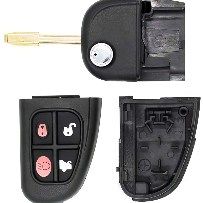 New Aftermarket Jaguar Flipkey Remote Replacement Case 4 Button